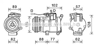 AVA QUALITY COOLING mzk276 -  Компрессор, кондиционер